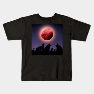 Werewolf Red Moon Kids T-Shirt